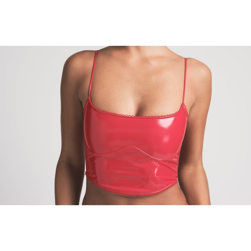 SKIMS VINYL CROPPED CORSET